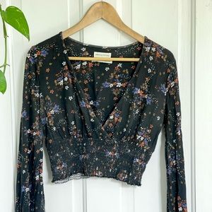 Dark Floral Crop Top